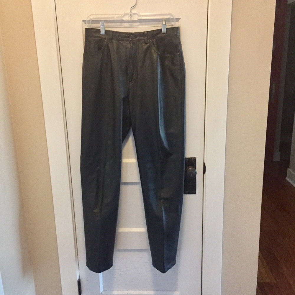 Jones New York Sport Black Leather Pants 8